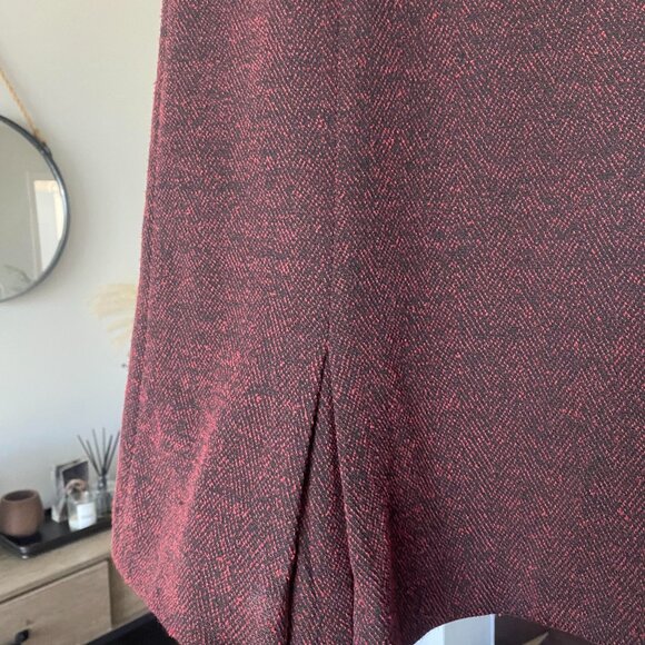 GANNI Burgundy Textured Midi Length Skirt Size S - Picture 7 of 7